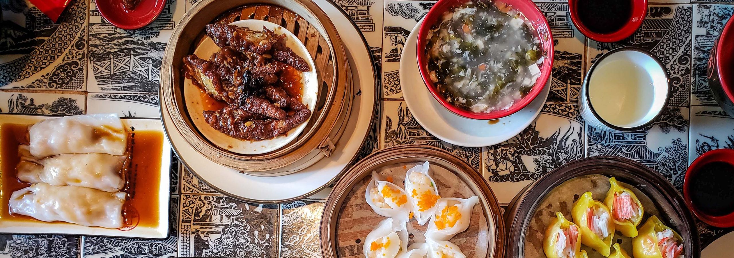 Asian food on a table